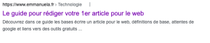 la meta description un levier essentiel dans la rédaction d'article destiné à être publiés sur le web