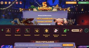 home page du site web du casino casino 5gringos