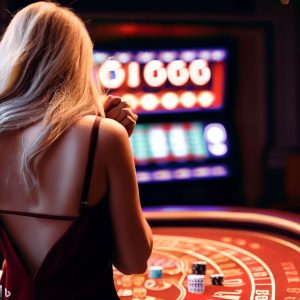 une femme dans un casino en ligne qui se fixe des limites